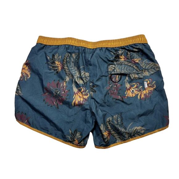 Maamgic XXL Swim Trunks Green Floral Stretch Mesh Lined Elastic Waist Pull-On - Picture 2 of 8